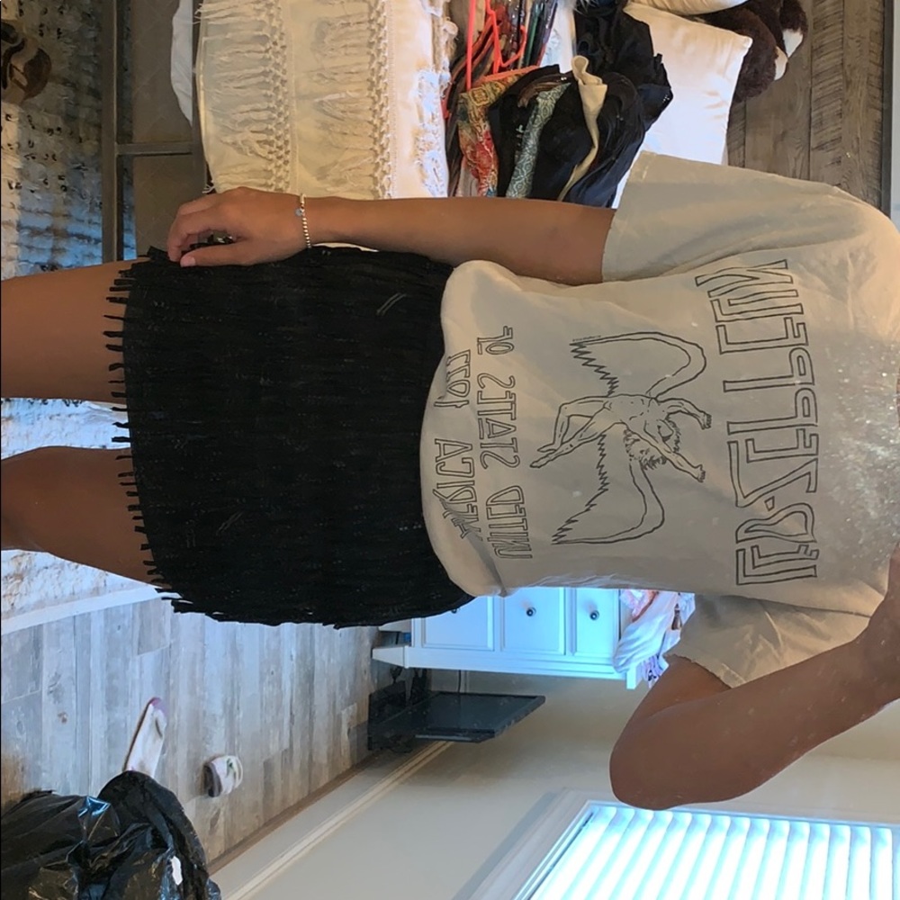 Black fringe skirt